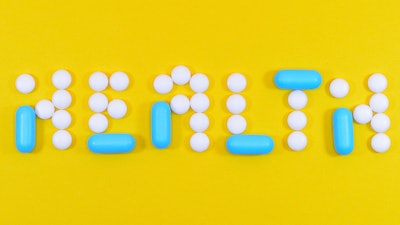 White And Blue Health Pill And Tablet Letter Cutout On 806427