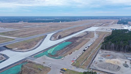 Myrtle Beach International Airport's 30-year-old asphalt taxiway was upgraded with a concrete surface protected by a new stormwater management system.