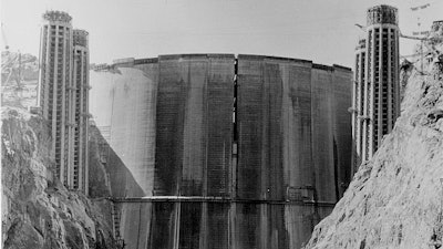Upstream face of Hoover Dam 1935