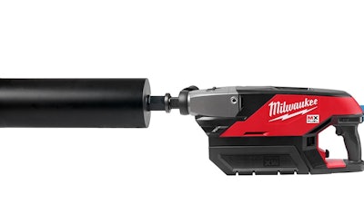 Hand held coring machine outlet