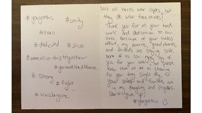 Volvo CE letter of thanks to healthcare workers