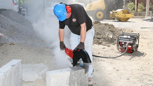 Pneumatic cut off saw outlet