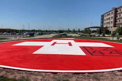 The concrete contractor used a wax-based sealer to slow the curing process of concrete to prevent cracking, but because Pavement Solutions couldn’t wait to apply the paint, they knew they would be repainting the helipad within a year.