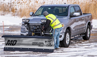 Buyers Products' RapidLink attachment system, that is designed so users can mount or dismount their plow quickly, is now available on its full line of plows.