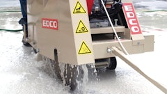 When wet cutting with diamond blades, make sure you have ample water on the blade for dust suppression to prevent hazardous silica dust from becoming airborne.