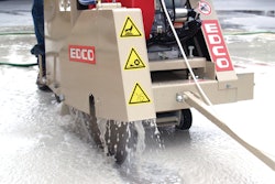When wet cutting with diamond blades, make sure you have ample water on the blade for dust suppression to prevent hazardous silica dust from becoming airborne.