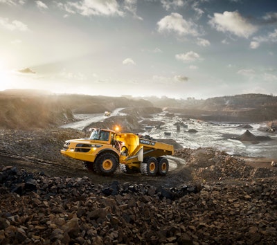 Volvo’s full-suspension model uses hydraulic cylinders in place of the mechanical connections — putting a hydraulic cylinder connected to computers and actuators at every tire. Those six sensors monitor the frame movement in relation to the axles and signal the hydraulic system to adjust the suspension, optimizing stability during travel.