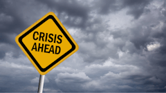 Crisis Ahead Road Sign