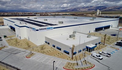 PACCAR Parts’ new state-of-the-art distribution center in Las Vegas, Nevada. Servicing dealers in the Southwest United States and Northwest Mexico, the new 250,000 square-foot parts distribution center (PDC) is three times the capacity of its predecessor built in 1995.