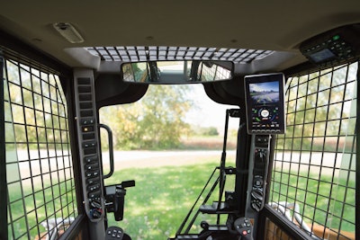 The Case B Series display includes the industry’s only backup camera visible in a split screen along with machine data