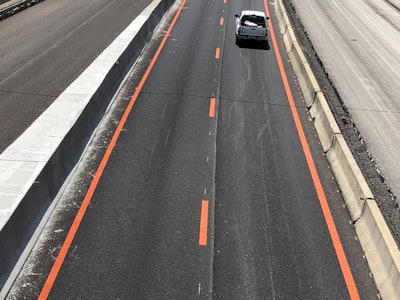 The orange markings were first installed in November 2019, with additional markings newly installed or upgraded in early 2020 and in the spring of 2020.