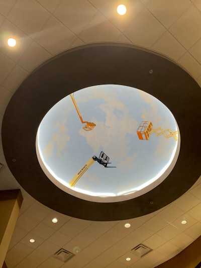 Aerial Lift Themed Mural Inside an HR2 Facility