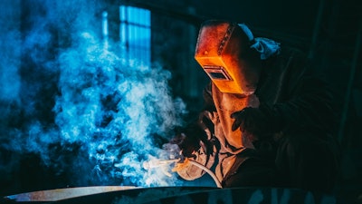 Person Welding Wearing A Prootective Metal Mask 3158651