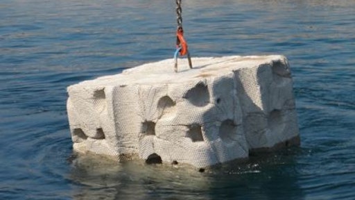 Deployment of ECOncrete armoring units.