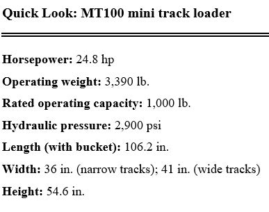 Bobcat Mt100 Specs