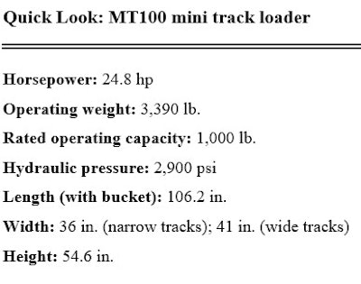 Bobcat Mt100 Specs
