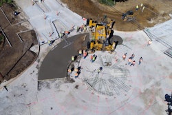 E&F Paving has become “expert” in paving roundabouts due to the volume of projects in its area. The four-track GP3 helps make these often complex jobs easier.