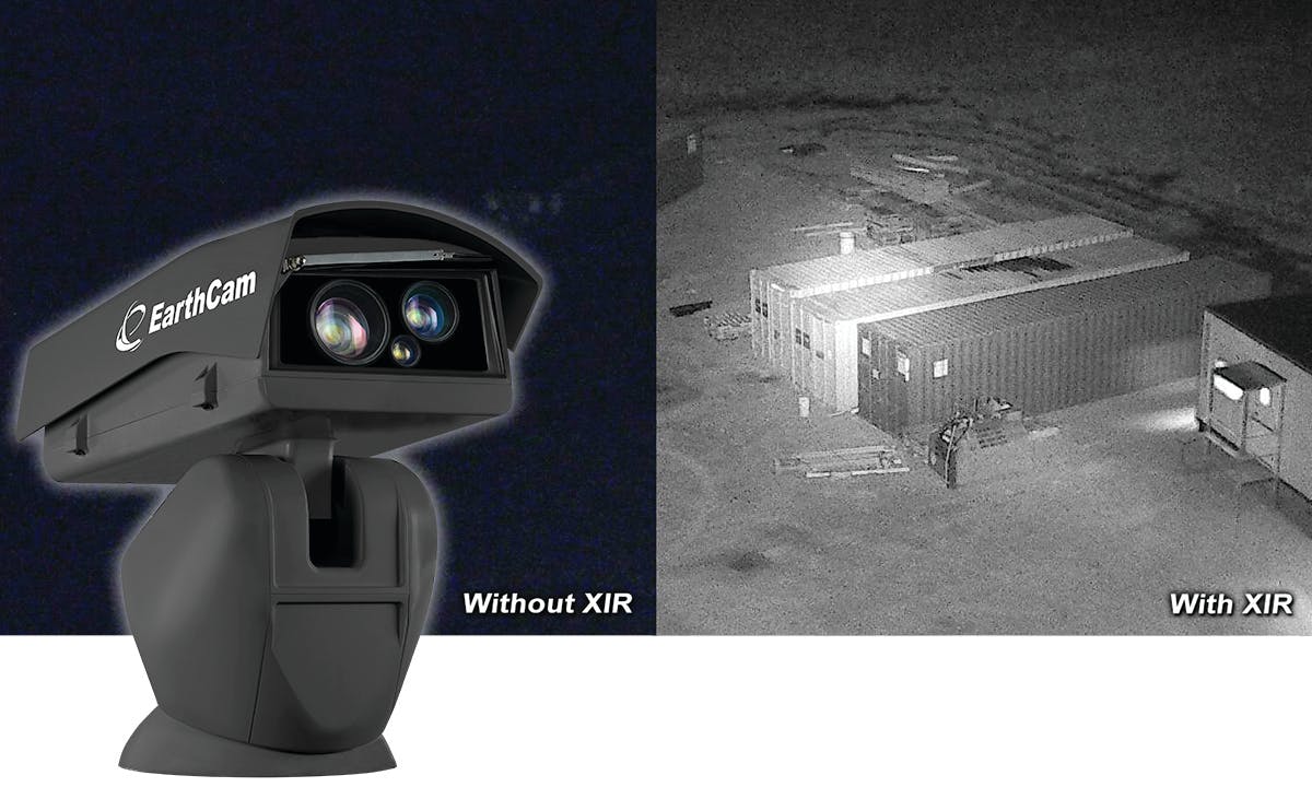 EarthCam 提供集成夜視功能，即使在完全黑暗的情況下也可以進行監控。 系統自動切換到夜間模式並提供遠距離紅外照明，即使在沒有照明的大型開放區域也能顯示夜間活動