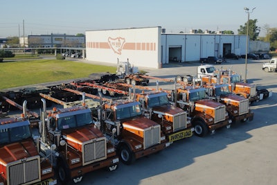 Transporting and stringing pipeline requires specialized equipment. This includes the trucks and specialized trailers.