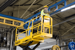 Vertical surroundings should also be considered, and operators should be sure to look upward for obstacles while elevating the work platform.