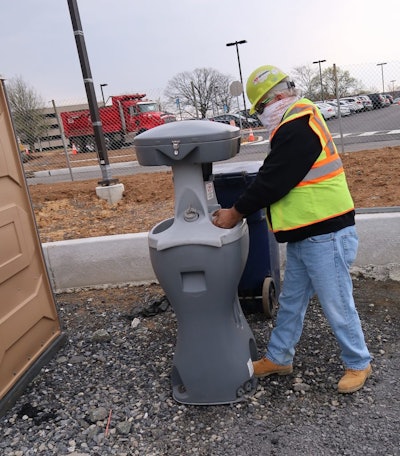 Schlouch added hand washing stations to its jobsites.
