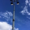 LED lights travel farther than traditional light towers. For example, the CP V5+ light tower covers up to 5,900 sq. yds. compared to 4,700 sq. yds. for the V4 metal halide model.
