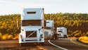 White Volvo Semi Truck On Side Of Road 2199293 (1)