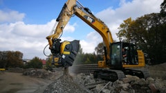Crusher bucket attachments allow concrete to be accurately sized and reused as aggregate on smaller jobsites, requiring minimal investment in support equipment.