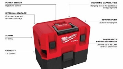 Milwaukee Launches M12 FUEL 1.6 Gallon Wet Dry Vacuum From
