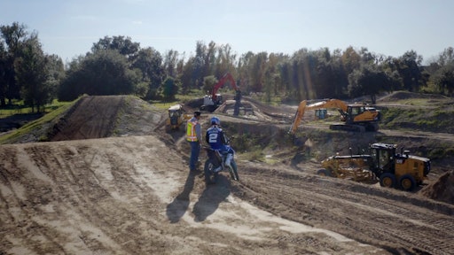 Three contractors teamed up to construct a practice track with modern machine control technology for professional motorcross riders.
