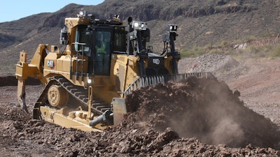 Cat D9 Dozer Pushing Dirt
