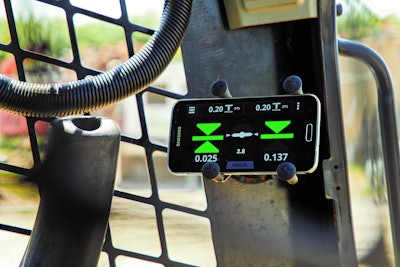 The Trimble GO uses a smart device as the in-cab grade control.