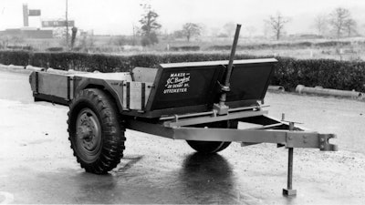1945 - Mr JCB's first product, a tipping trailer made from war time scrip