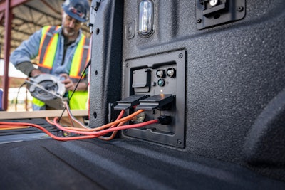 The F-150 pickups provide generator levels of exportable power to work sites. Pro Power Onboard offers a 2.0-kW output on optional gas engines, while the PowerBoost-equipped F-150 comes standard with 2.4 kW of output or an optional 7.2 kW of output.
