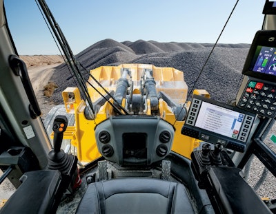 The John Deere wheel loader payload weighing system can be within 2% accuracy if calibrated properly. Additionally, the John Deere system offers data tracking with totals by operator, customer and material type that can be offloaded to a USB drive or transmitted through the JDLink telematics system to be used in other software.