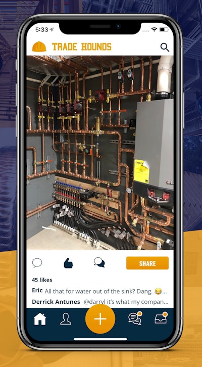 The app provides a visual platform for workers to share and be recognized for their work.