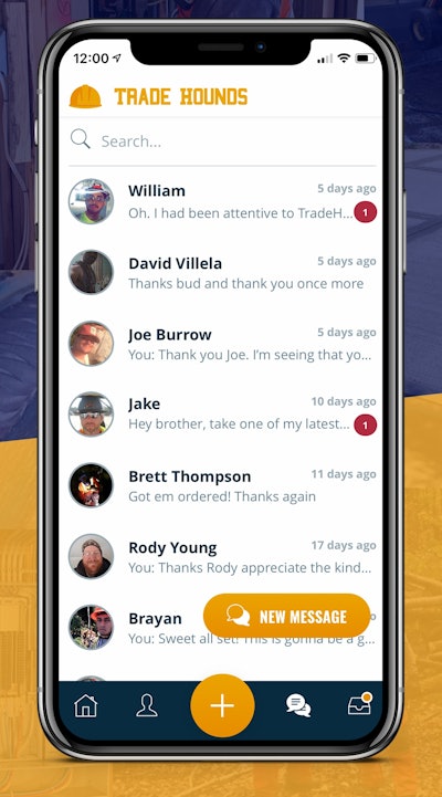 Users can chat back and forth with other tradespeople to share insights and improve their craft.