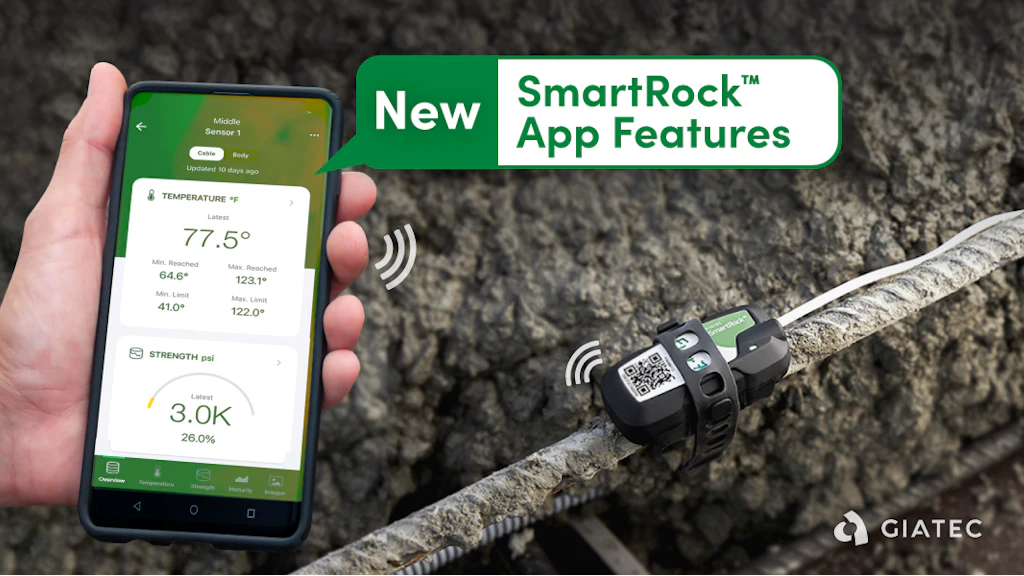 Smart Rocks Sensor SmartRock Wireless Temperature and Strength Sensor and App for Concrete ...