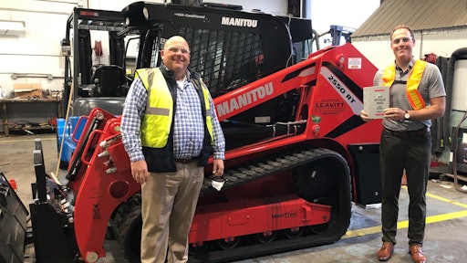 Kevin Bitter from Leavitt Machinery is pictured here with the Manitou 2550RT Track Loader, a new product segment for Leavitt Machinery in 2020.