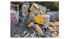 With the Brokk machine Jamba Construction demolished 1,200 cubic yards of concrete and lava, completing 60% of the overall demolition.