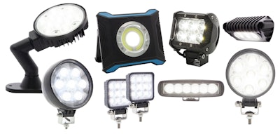 Group photo of 8 New LED Utility and Work Lights from Optronics