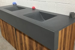 A vanity made with GFRC.