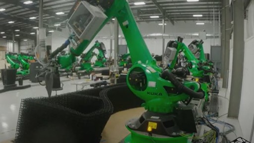 Branch Technology's process uses less material, so there is less of a path for the 3D robot to trace through as it's printing.