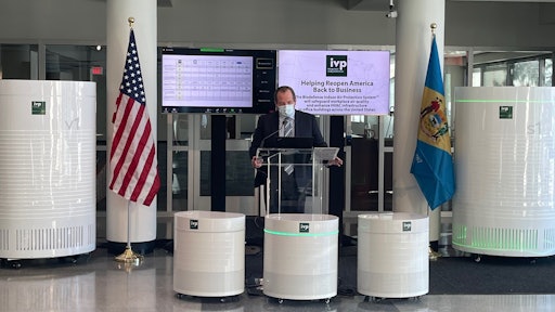 Dr. Garret Peel, executive principal and founding partner of Integrated Viral Protection, speaks in Wilmington, Delaware