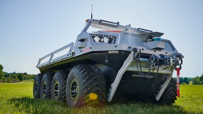 The first demonstration of the Vanguard battery was on an ARGO J8 unmanned ground vehicle.