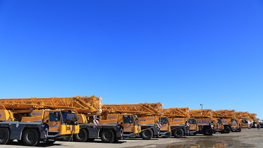 A snapshot of Liebherr All-terrain cranes in Bay LTD’s fleet.