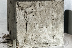 A concrete block in a compressive strength test