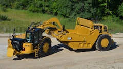 Cat 657 Wheel Tractor Scraper, Photo From High Perspective