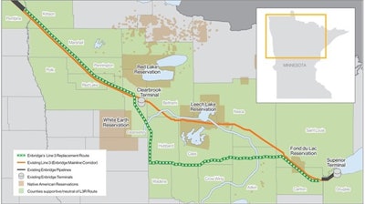 The 36-in. concrete Line 3 will cross 13 Minnesota counties, ten of which were above the statewide average for COVID-19 cases and several seeing spikes in deaths.