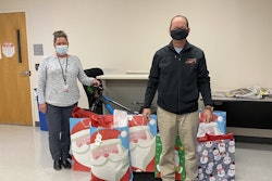 Erick Finley, owner of Finley Asphalt & Concrete donates presents to Prince William County Department of Social Services. These gifts benefit children who are in their foster care program.